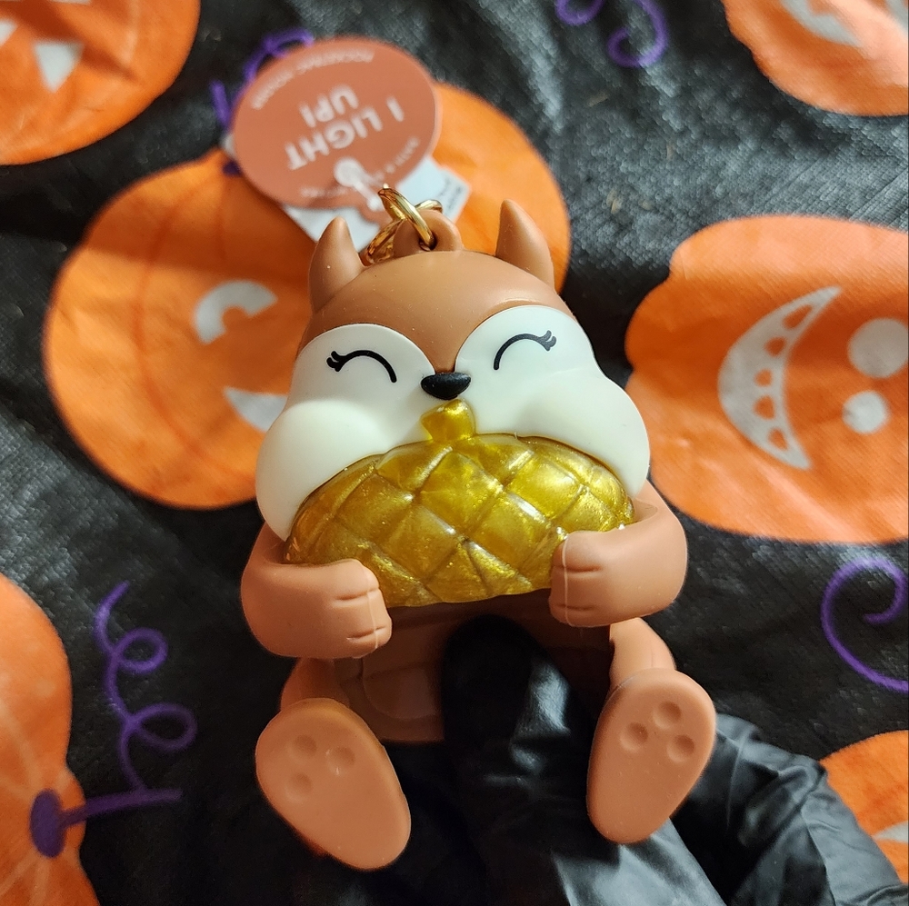 Bath and body works acorn light up squirrel pocketbac holder new with tags fall